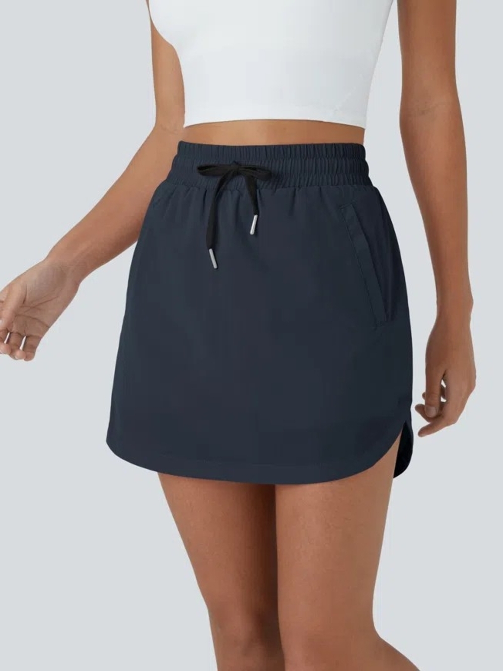 Halara Women's Drawstring Active Skort in Navy - M